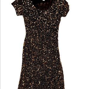 Gold Beaded Boston Proper Dress